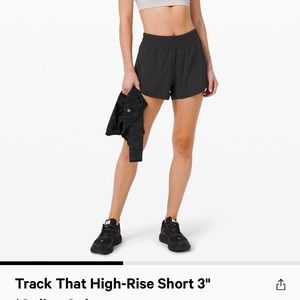 Lulu Lemon Track That High Rise 3” Shorts